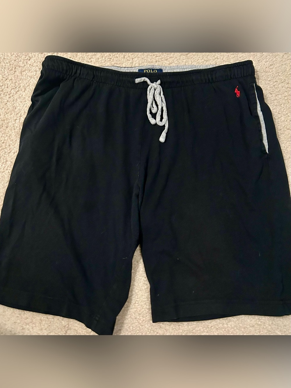 Polo by Ralph Lauren Black Pajama Drawstring Shorts 1X